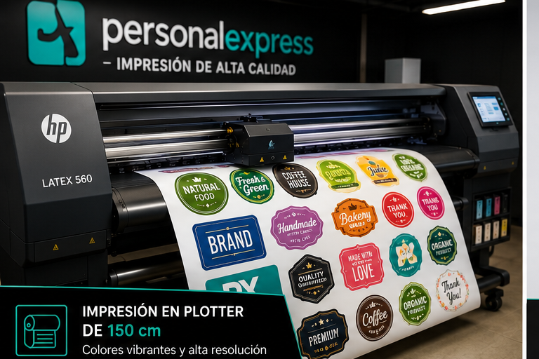 Producción de etiquetas adheribles en plotter HP Latex 560